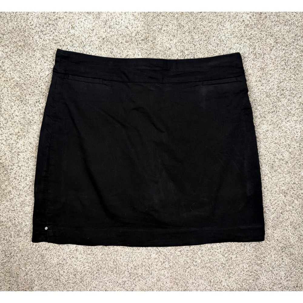 Croft &‎ Barrow Skort Stretch Cotton Blend Large Black Casual Mini Skirt Shorts